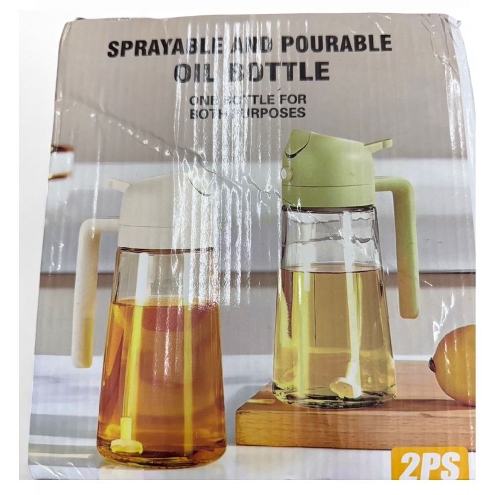 NEW Oil Bottles - 2 Piece Sprayable and Pourable Oil Bottles for Kitchen